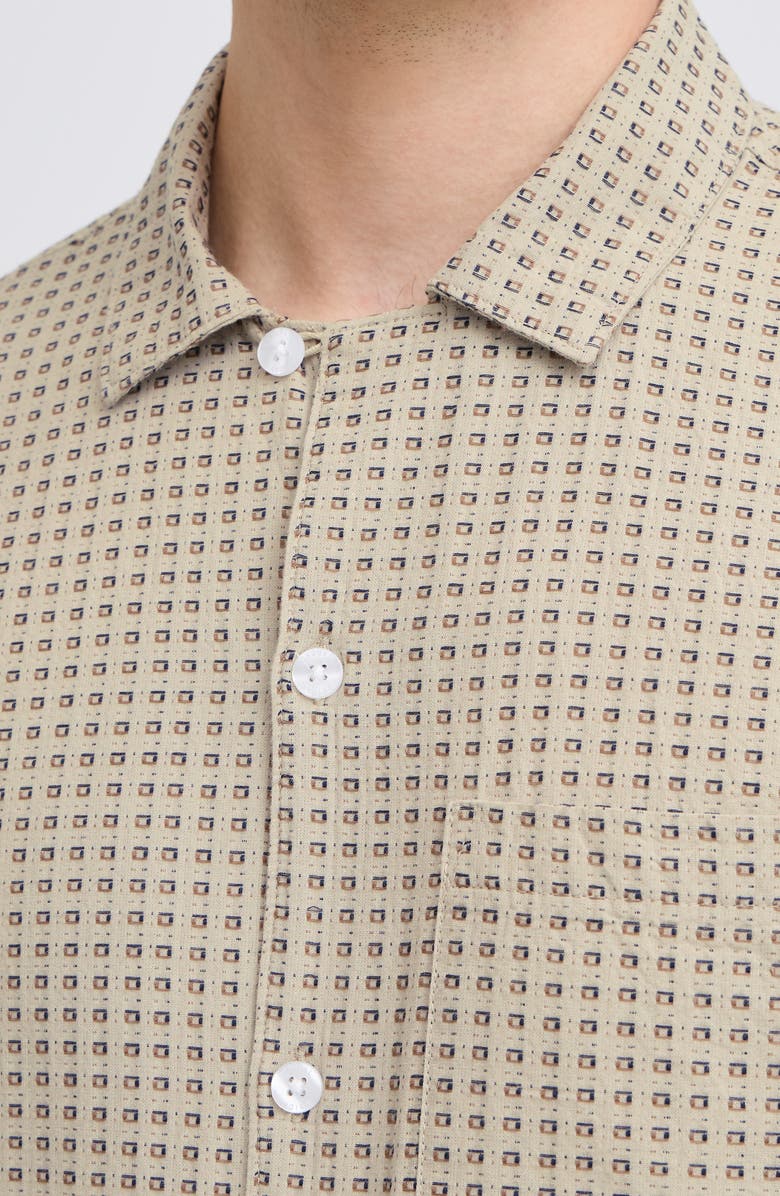 CASUAL FRIDAY Short Sleeve Cotton Button-Up Shirt, Alternate, color, Island Fossil