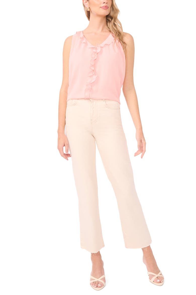 Ruffle Sleeveless Top, Alternate, color, CORAL SANDS