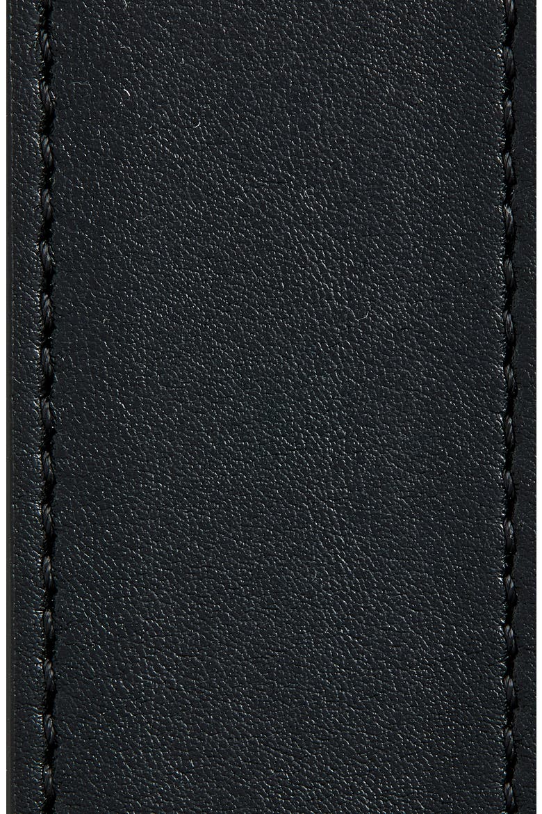VLOGO Buckle Signature Leather Belt, Alternate, color, BLACK