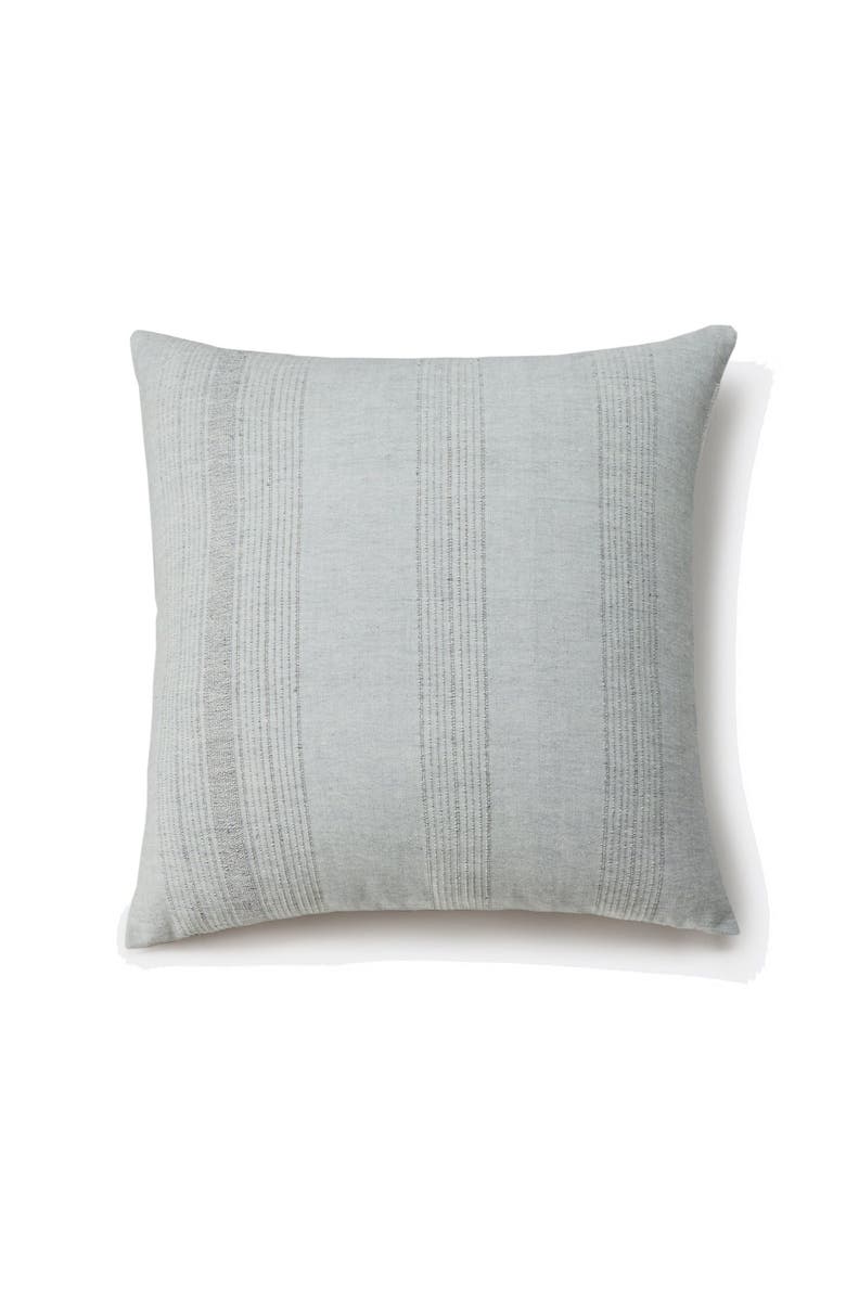 Sustainable Threads Ecoloom Handwoven Cotton Pillow with Down-Alternative Insert, Main, color, Sea Salt