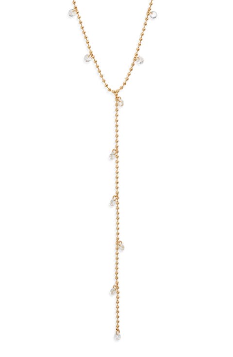 Scattered Cubic Zirconia Y-Necklace