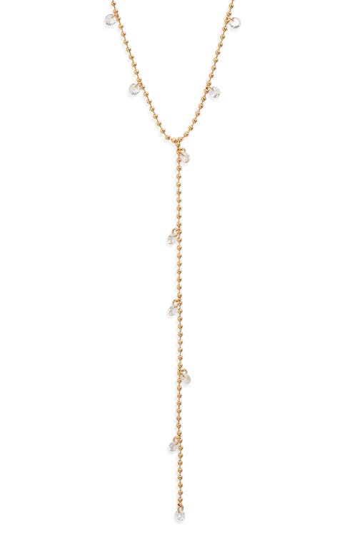 Nordstrom Scattered Cubic Zirconia Y-Necklace in Clear- Gold at Nordstrom