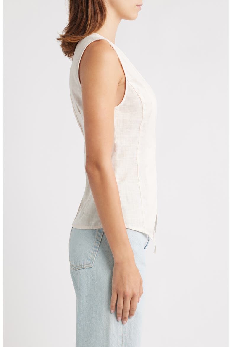Vanni Wrap Front Cotton Top, Alternate, color, CREAM