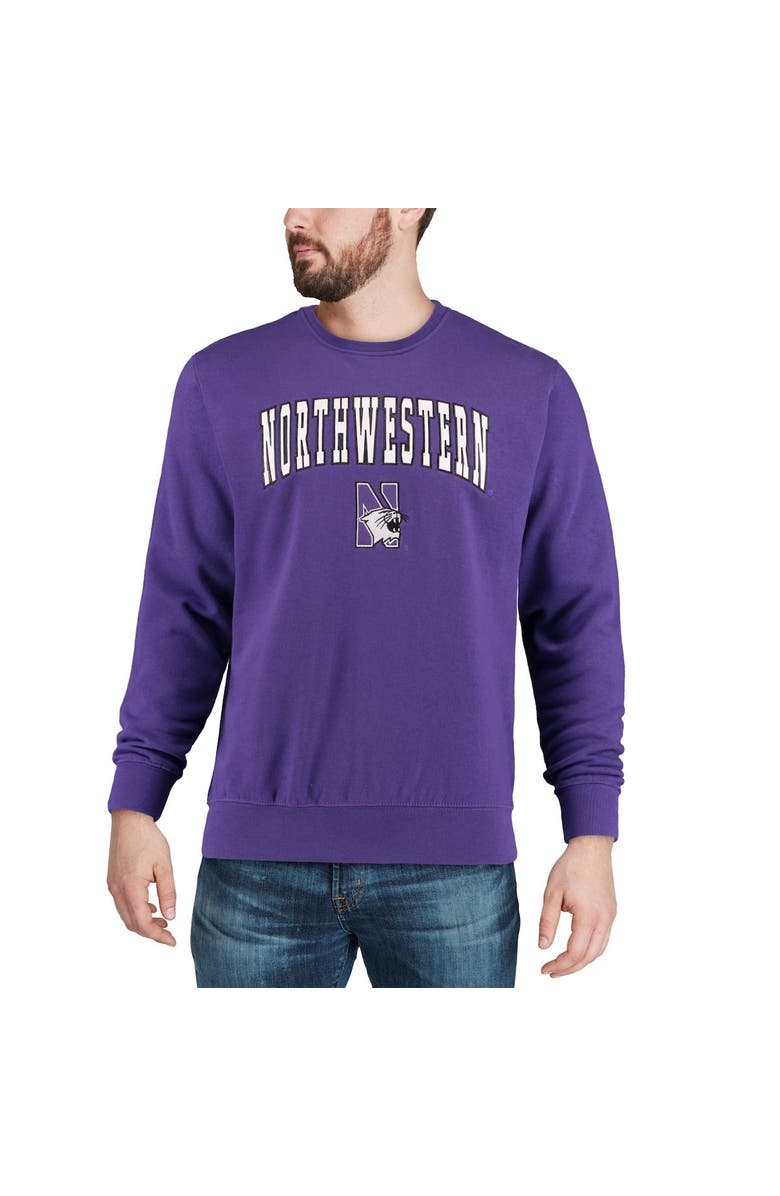 COLOSSEUM Men's Colosseum Purple Northwestern Wildcats Arch & Logo Crew Neck Sweatshirt, Alternate, color, Purple