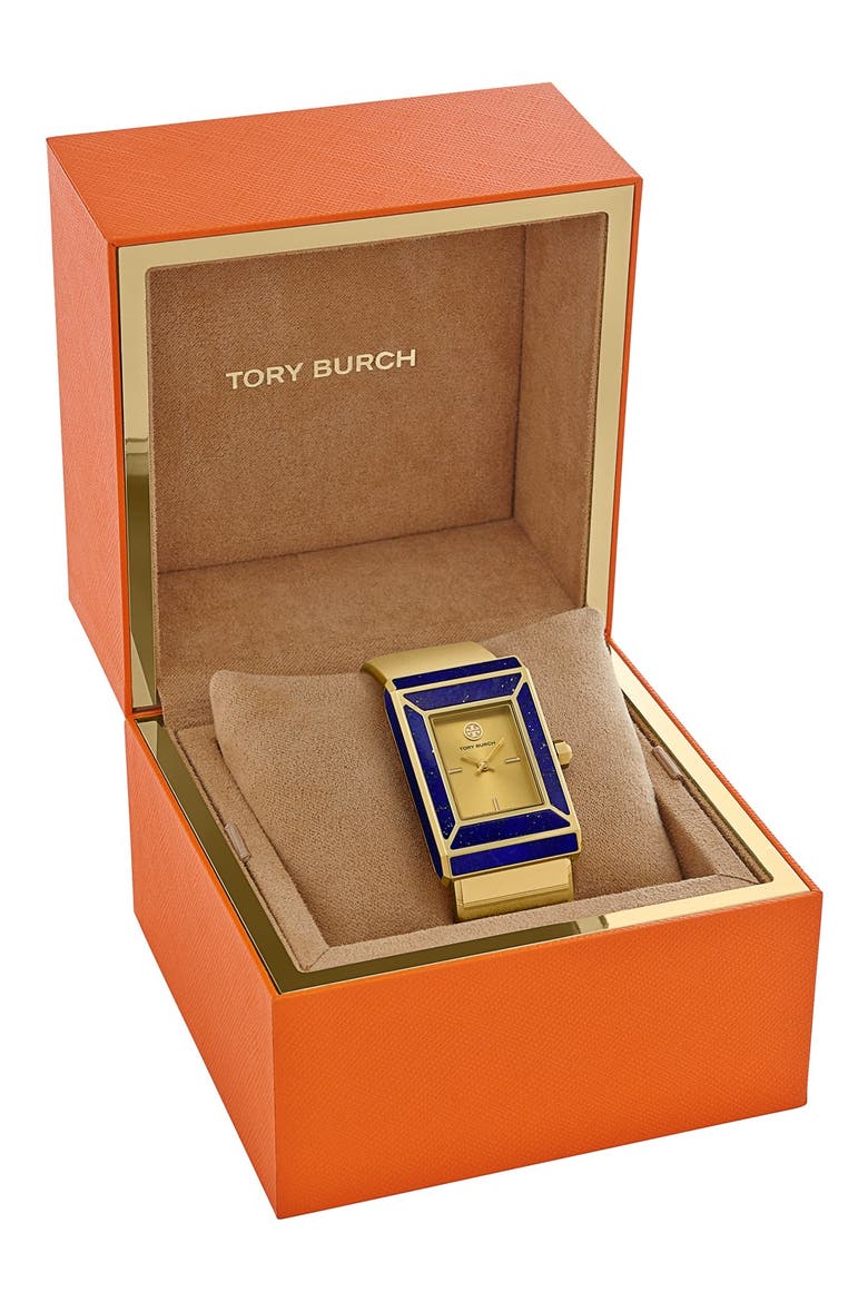 'Robinson' Rectangle Case Bangle Watch, 25mm x 38mm (Limited Edition), Alternate, color, GOLD/ LAPIS