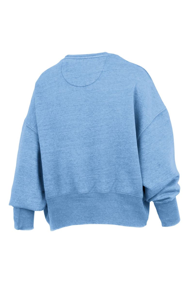 Women's Pressbox Carolina Blue North Carolina Tar Heels Oversized Waist-Length Crewneck Sweatshirt, Alternate, color, Light Blue