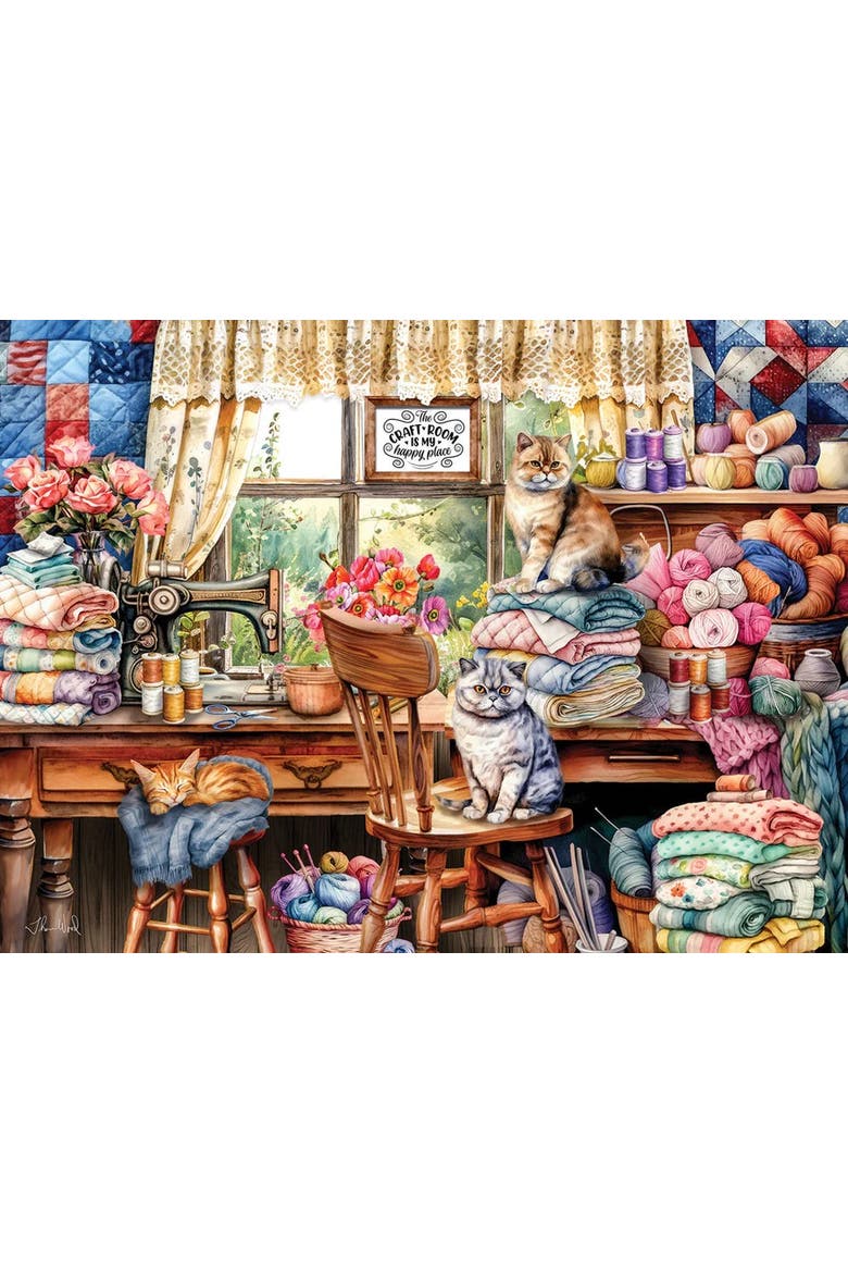 Kittens Sewing Room 1000 piece Jigsaw Puzzle for Adults, Alternate, color, Multicolor