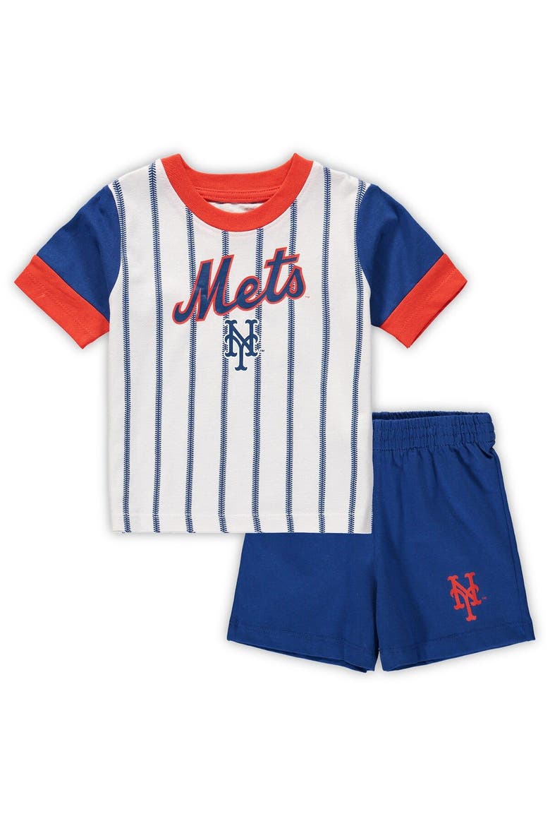 Infant White/Royal New York Mets Position Player T-Shirt & Shorts Set, Alternate, color, White