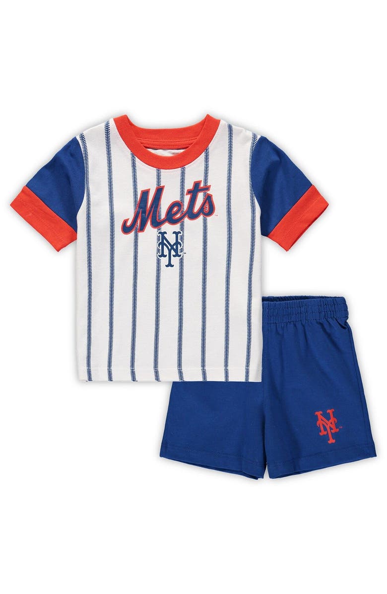 Outerstuff Infant White/Royal New York Mets Position Player T-Shirt & Shorts Set, Alternate, color, 