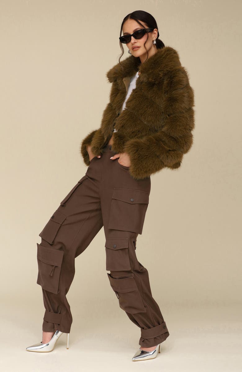 Avec Les Filles Faux Fur Crop Jacket, Alternate, color, 