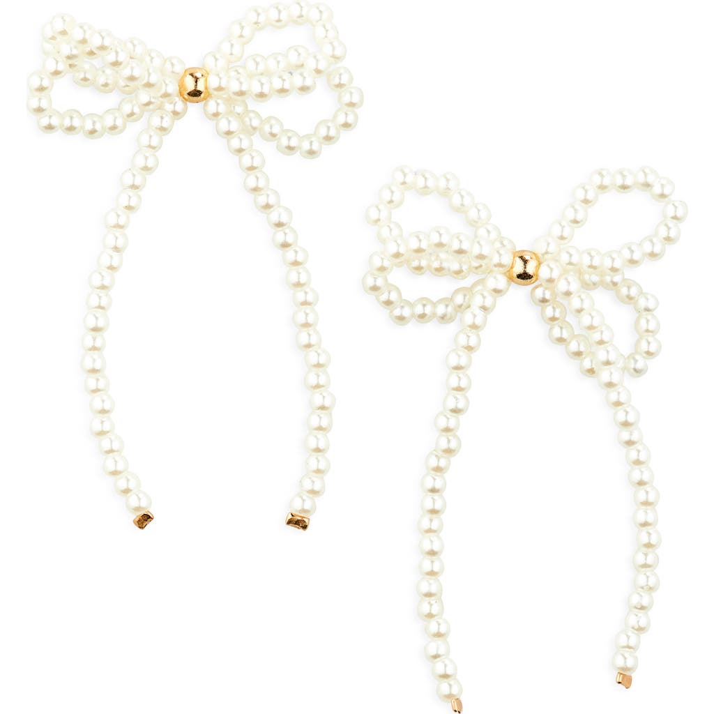 Cara Crystal Halo Double Drop Earrings In White