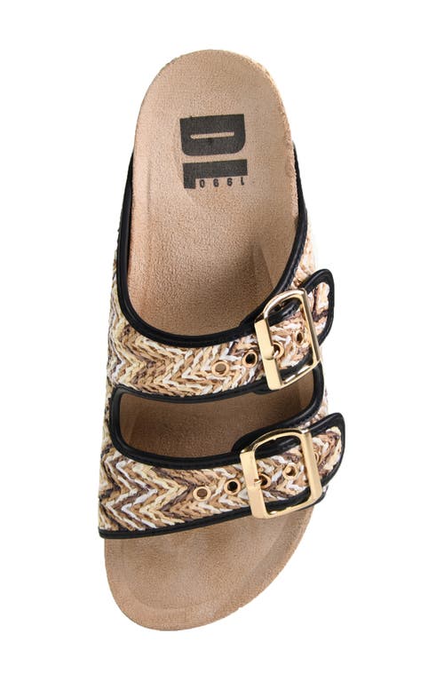 Dirty Laundry Pueblo Raffia Platform Slide Sandal In Natural Multi