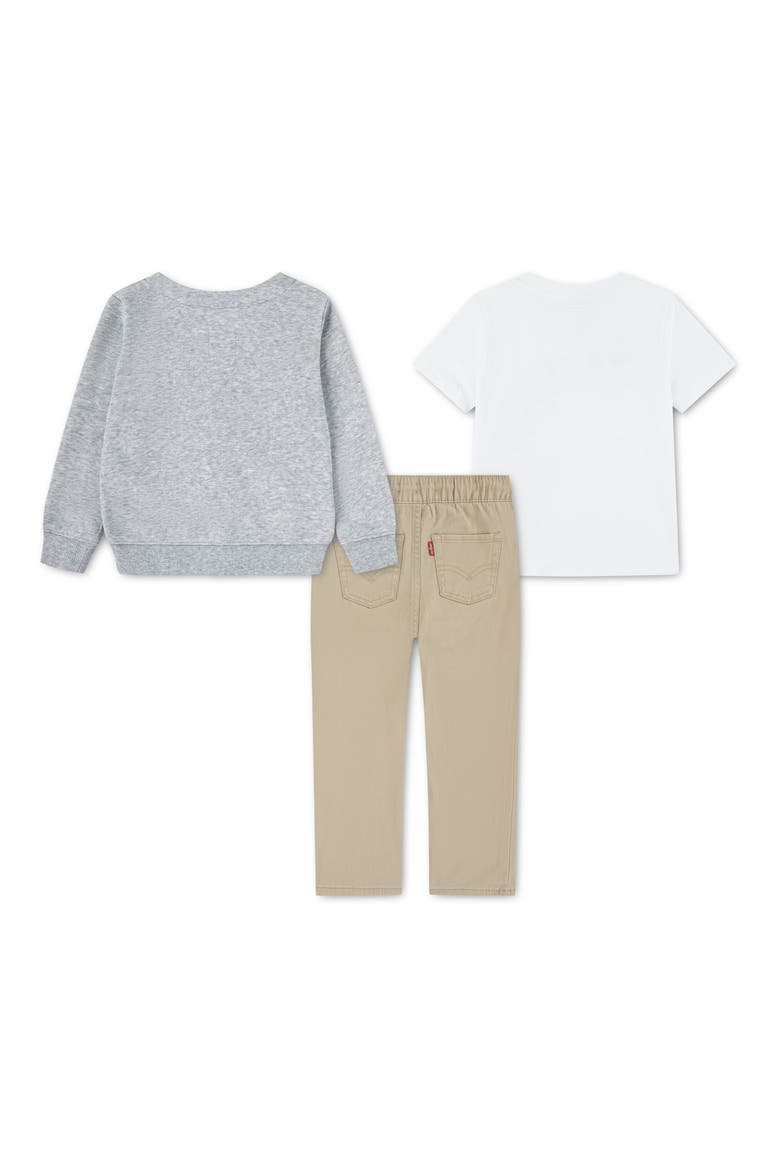 T-Shirt, Cardigan & Pants Set, Alternate, color, LIGHT GREY HEATHER