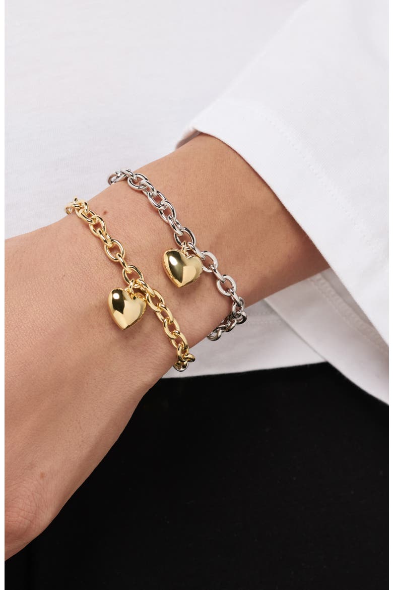 Heart Pendant Bracelet, Alternate, color, GOLD