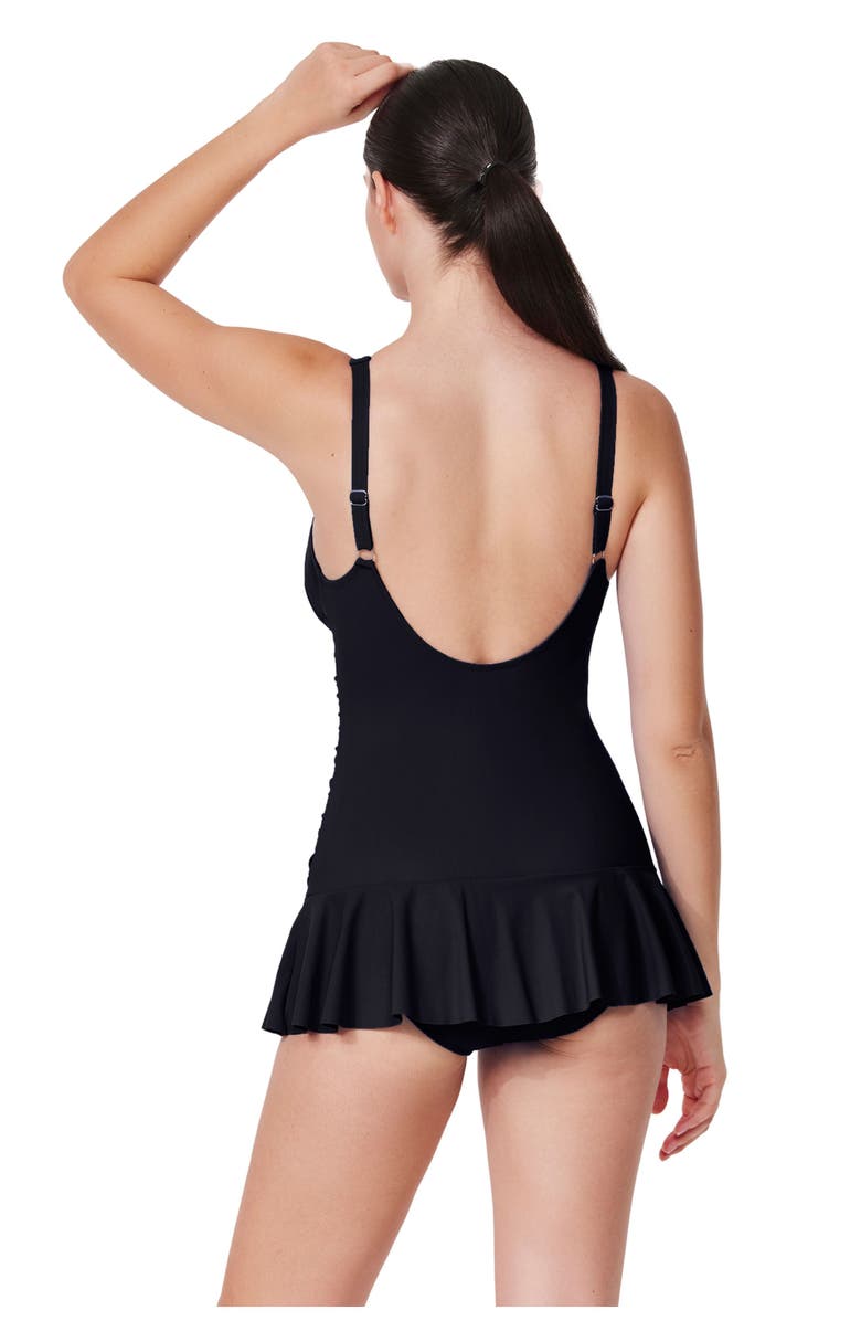 Profile by Gottex Tutti Frutti D-Cup Swimdress, Alternate, color, Black