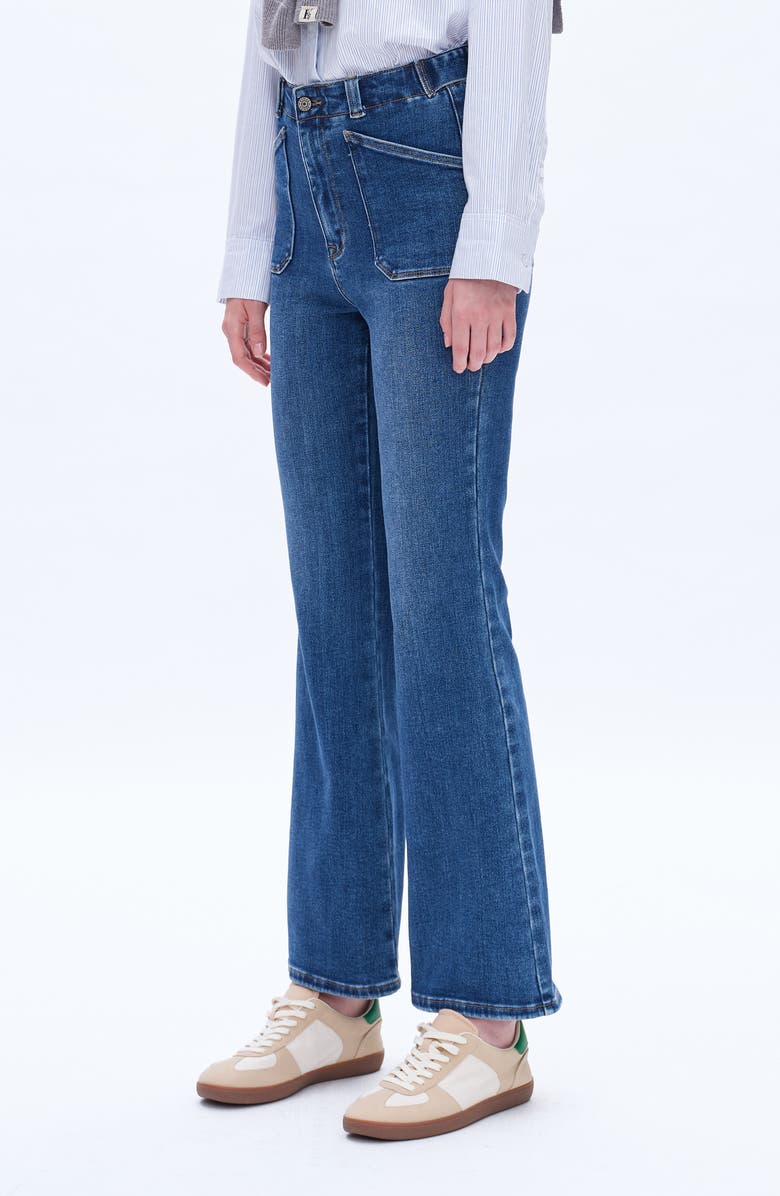 Bayeas High Waist Flare Jeans, Alternate, color, Starlight