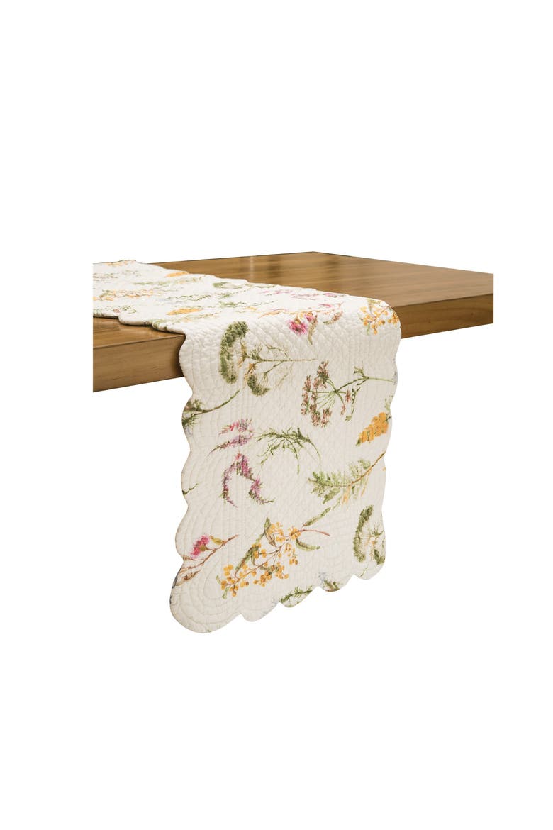 Genevieve Floral Kitchen Table Runner 14" x 51", Alternate, color, Yellow