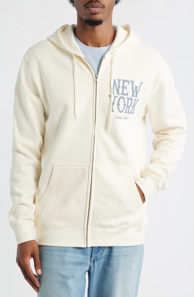 SANTO STUDIO x Cody Bellinger NY Thugs Zip Hoodie, Alternate, color, Cream