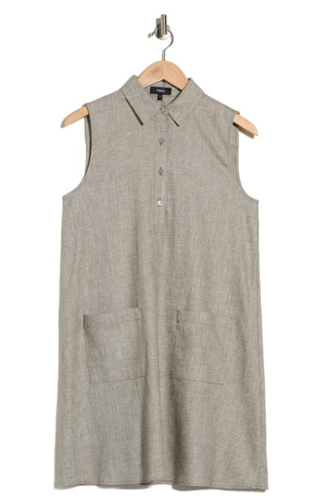 Linen Blend Shirtdress