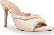 CHASE AND CHLOE Faux Pearl Embellished Sandal