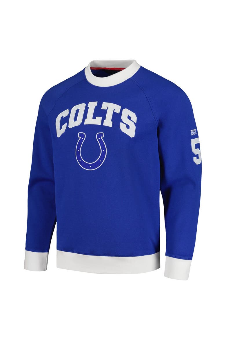 Men's Tommy Hilfiger Royal Indianapolis Colts Reese Raglan Tri-Blend Pullover Sweatshirt, Alternate, color, Royal