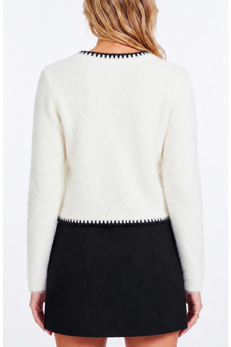 Quinn Whipstitch Cardigan, Alternate, color, Ivory