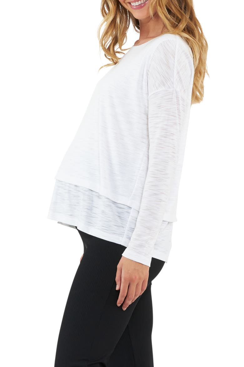 Jazmin Long Sleeve Maternity/Nursing Top, Alternate, color, WHITE
