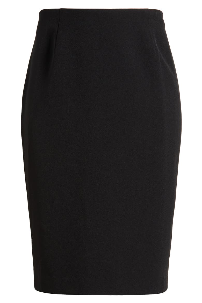 Classic Below Knee Skirt, Alternate, color, BLACK