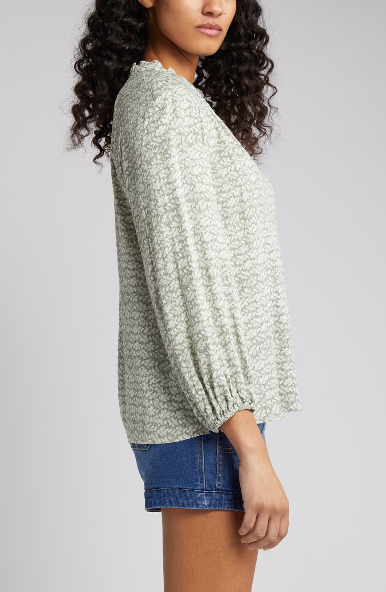 Caslon<sup>®</sup> Split Neck Blouse, Alternate, color, Green Dune- Ivory Ella Geo