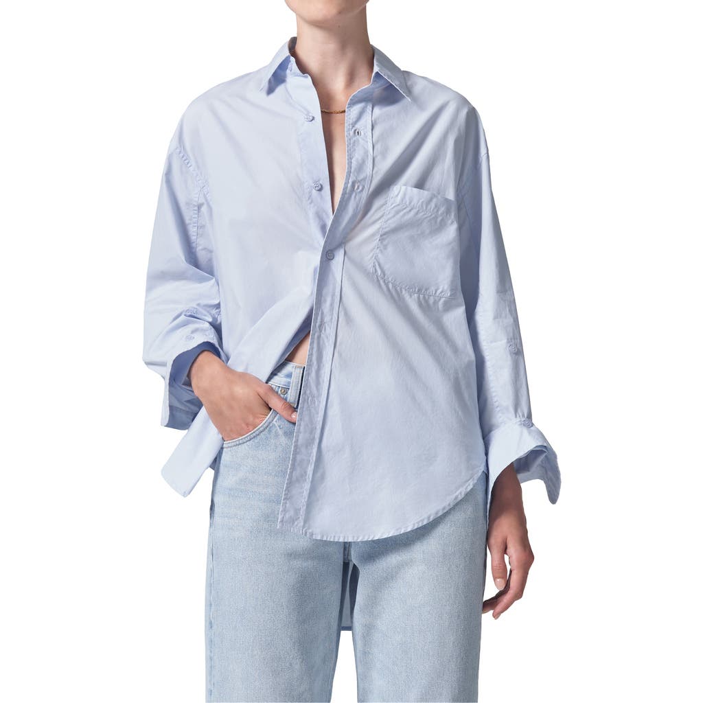 Citizen Of Humanity Citizens Of Humanity Kayla Oversize Poplin Button-up Shirt In Brown