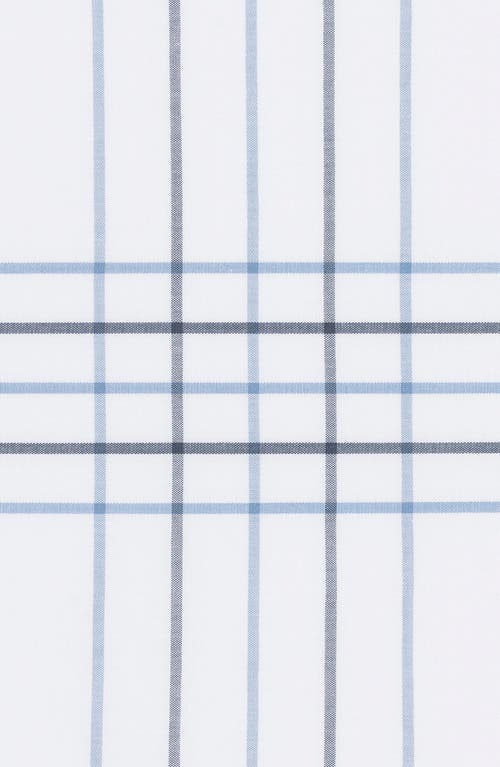Matouk August Plaid 500 Thread Count Flat Sheet In Blue