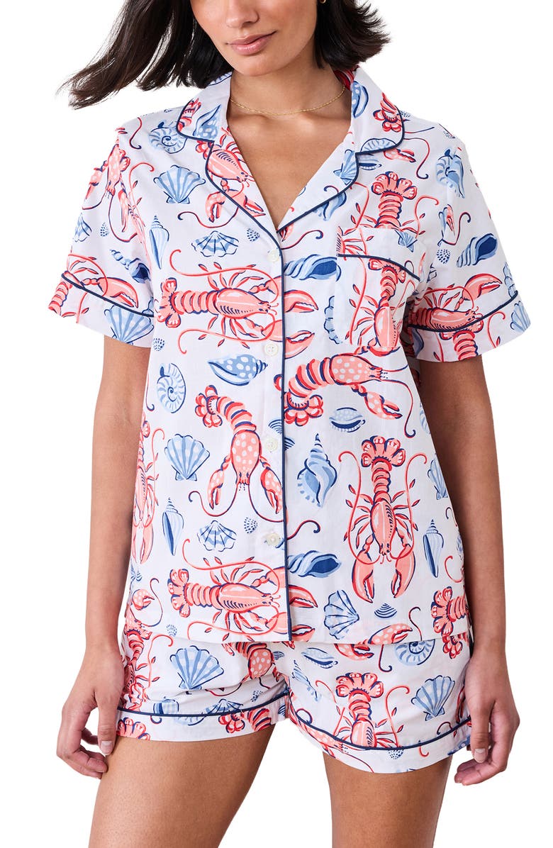 Printfresh Cotton Poplin Short Pajamas, Alternate, color, Cloud