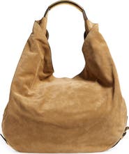 Moschino Handle Me Suede Hobo Bag