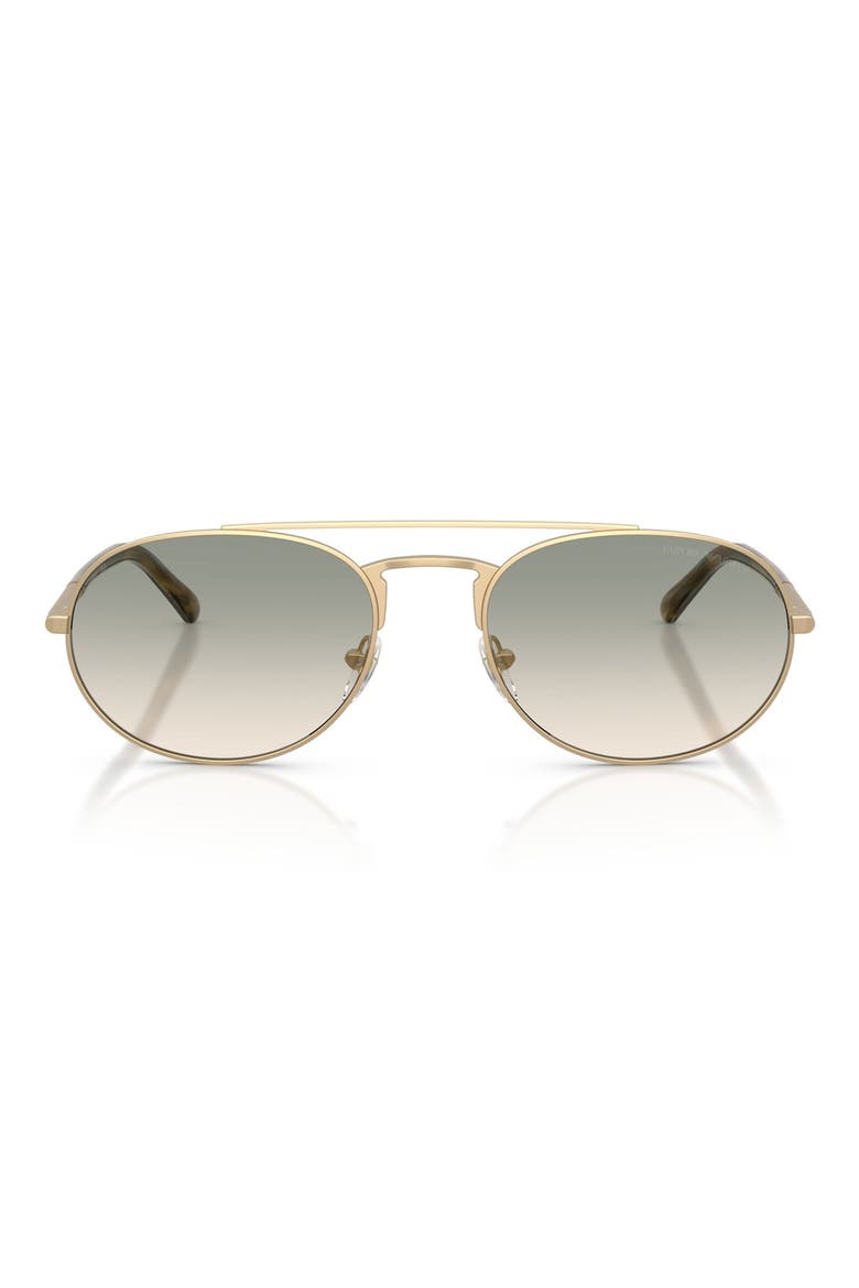 57mm Gradient Pilot Sunglasses, Main, color, MATTE PALE GOLD / BROWN GREEN