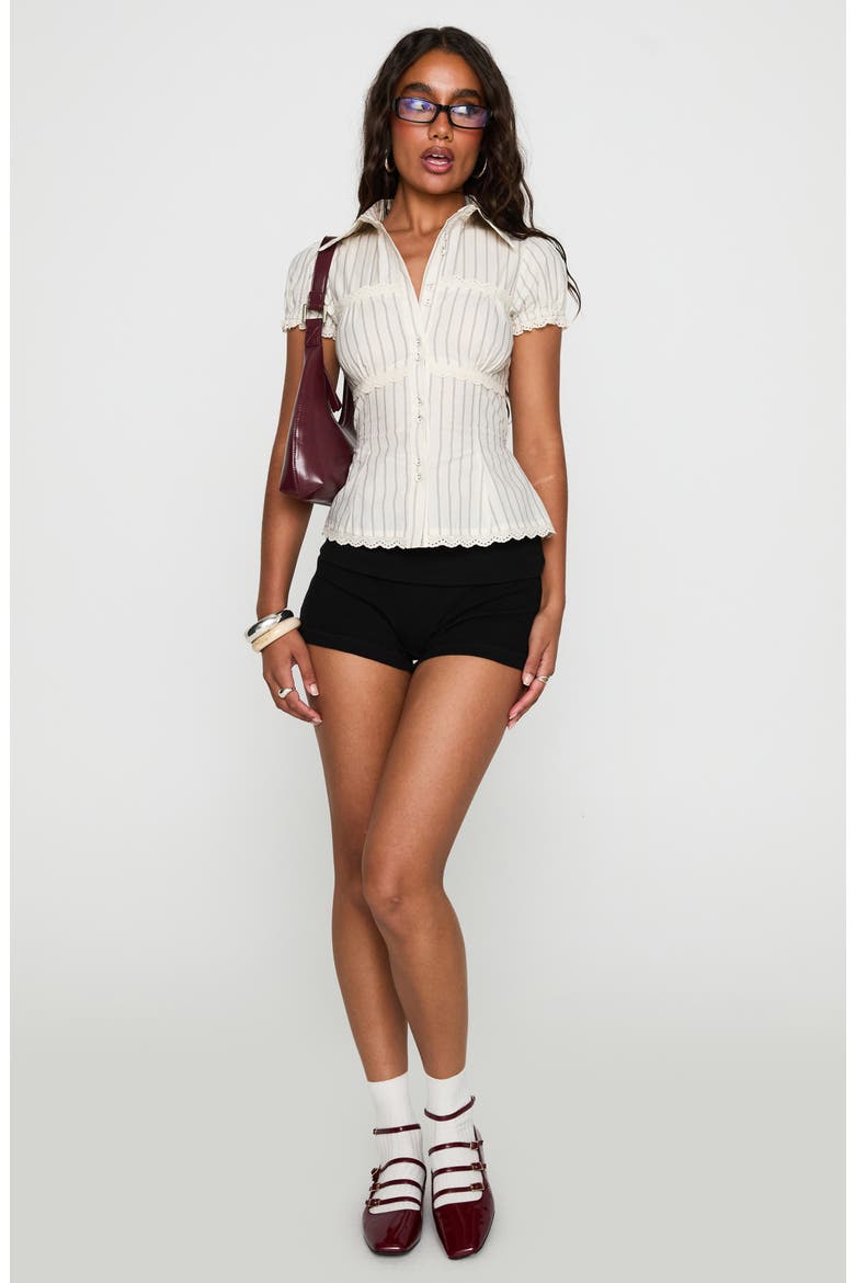 Deserve You Puff Sleeve Shirt, Alternate, color, CREAM STRIPE