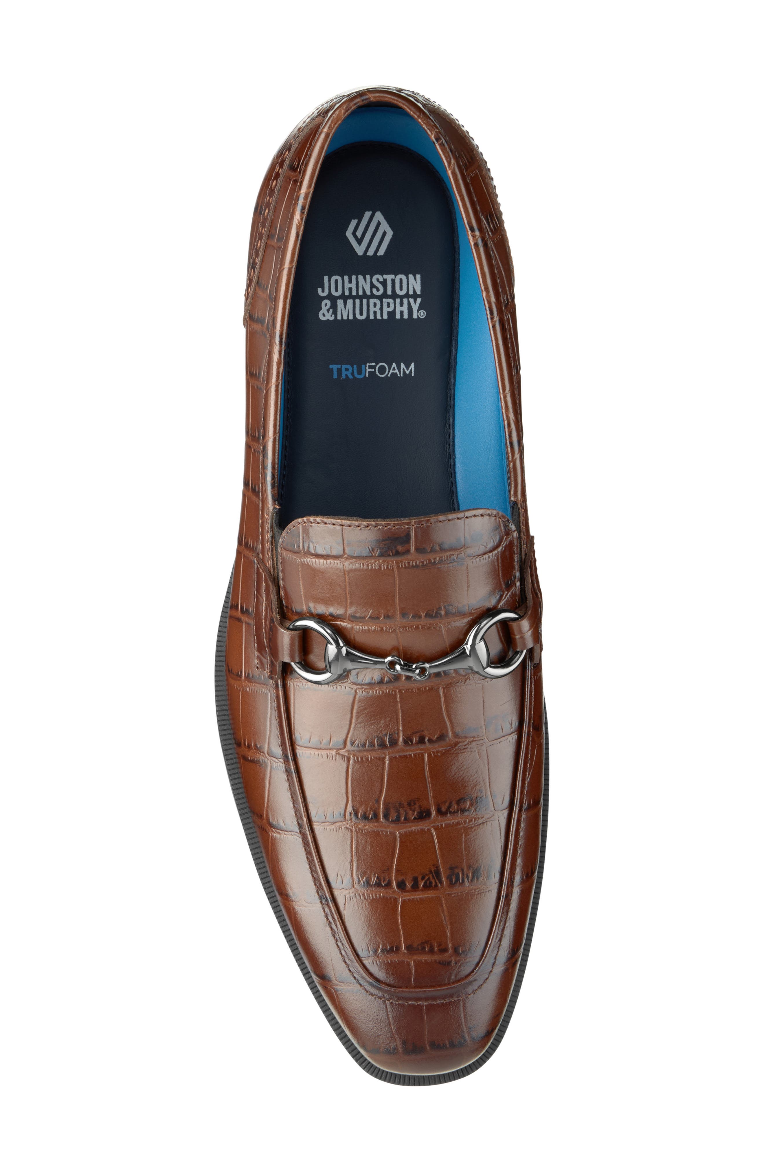Gibbons Croc Embossed Bit Loafer, Alternate, color, MAHOGANY CROC EMBOSSED GRAIN
