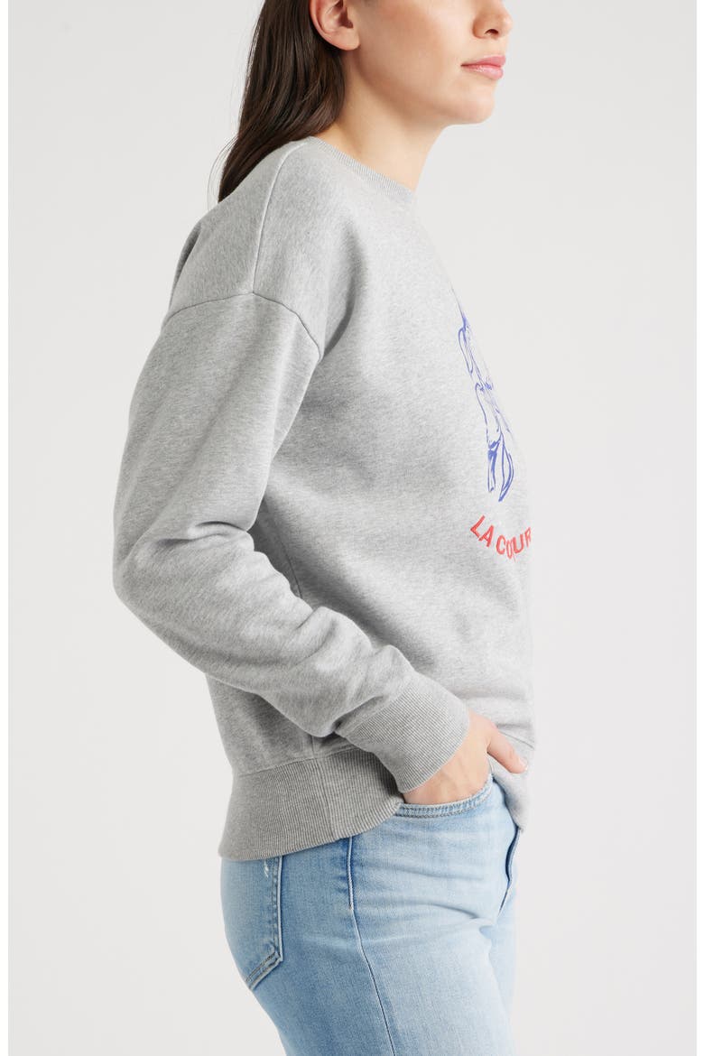 Embroidered Lemon Azur Graphic Sweatshirt, Alternate, color, GREY HEATHER LEMON GRAPHIC
