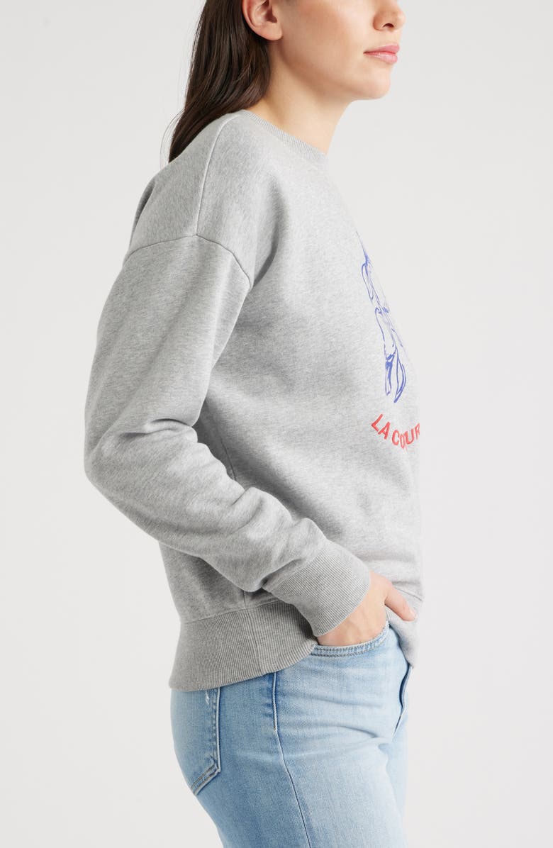 Caslon<sup>®</sup> Embroidered Lemon Azur Graphic Sweatshirt, Alternate, color, Grey Heather Lemon Graphic