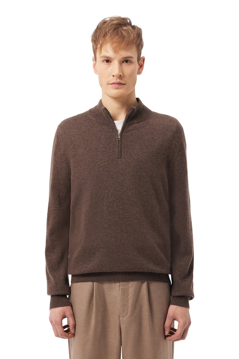 Essential Half-Zip Cashmere Sweater, Alternate, color, cocoa