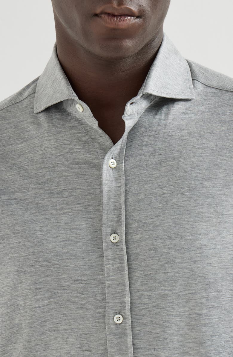 Brunello Cucinelli Spread collar shirt, Alternate, color, Grey