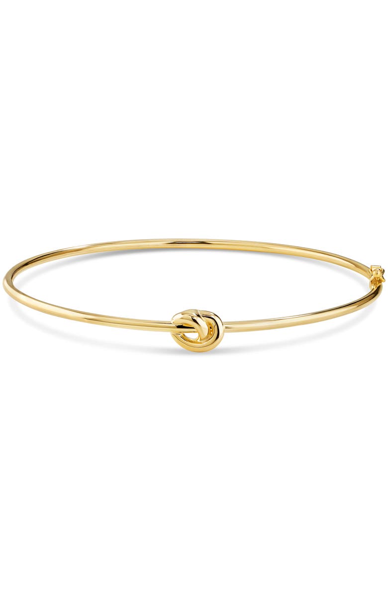 DEVATA Love Knot Bangle Bracelet in 14K Gold, Alternate, color, Yellow Gold