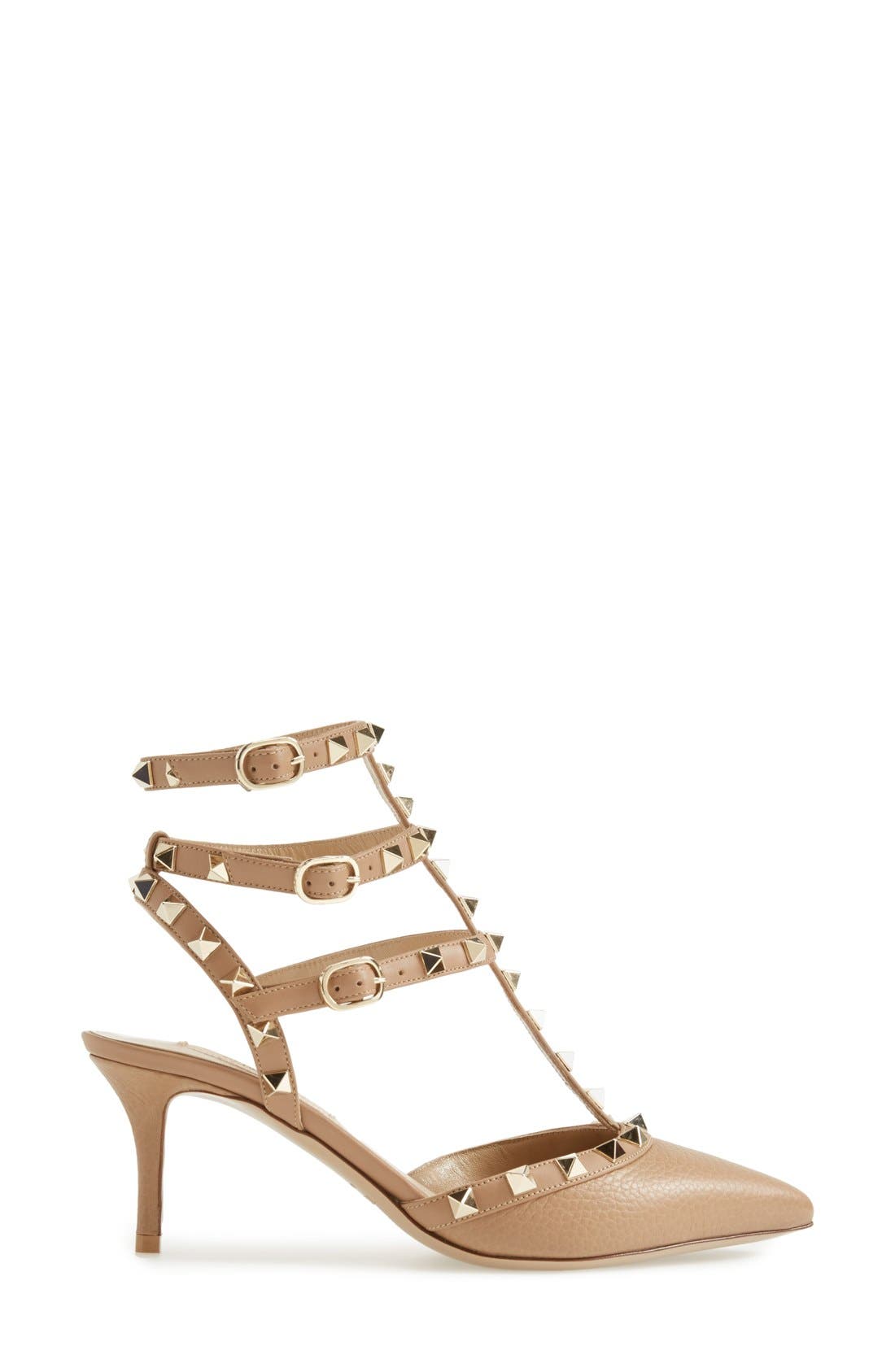 Valentino Garavani Rockstud Leather T-Strap Pump, Alternate, color, 