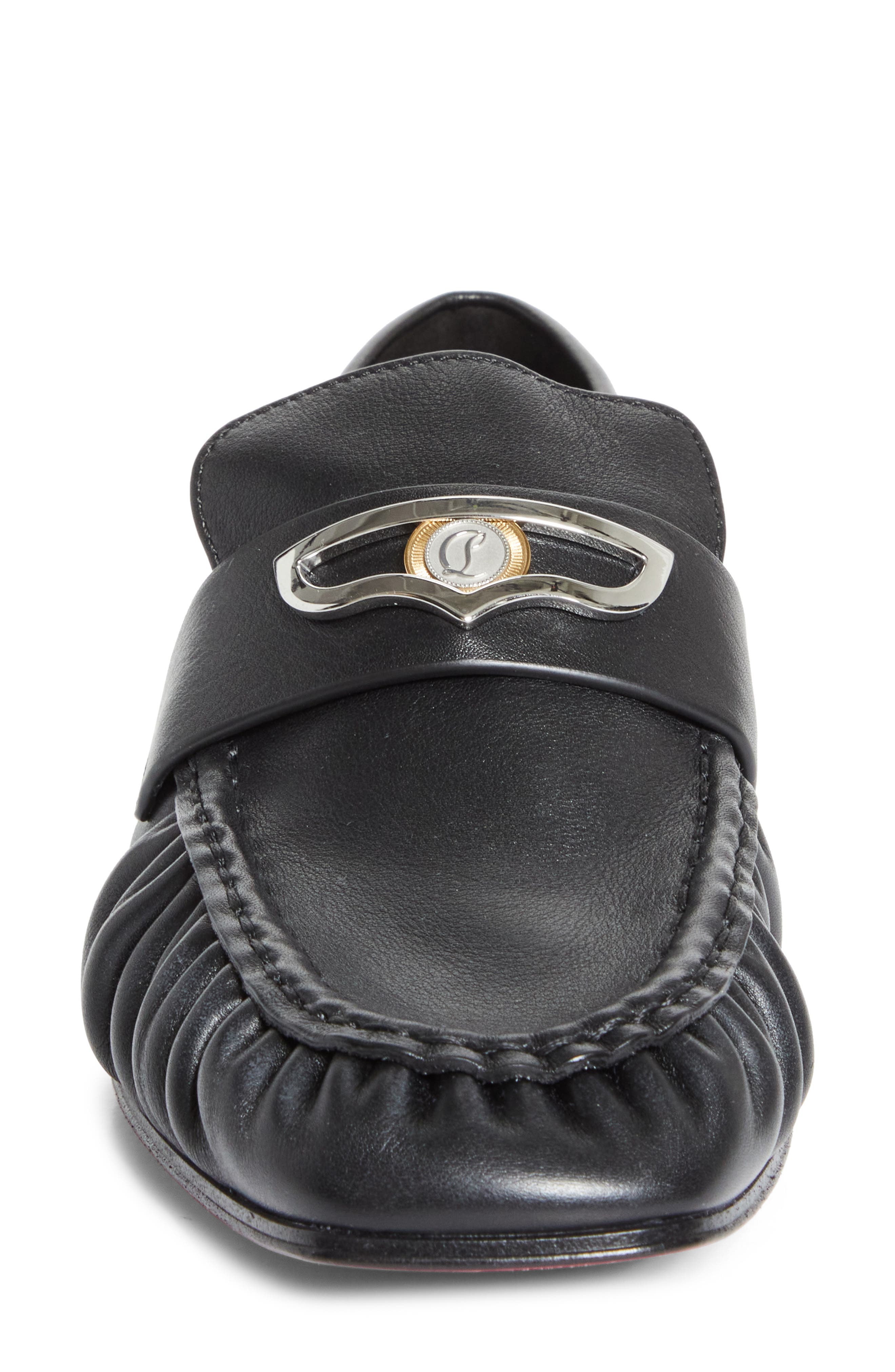 Christian Louboutin Mocallista Penny Loafer, Alternate, color, Black/ Black