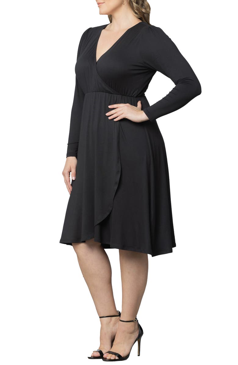 Kiyonna Aster Long Sleeve Faux Wrap Dress, Alternate, color,