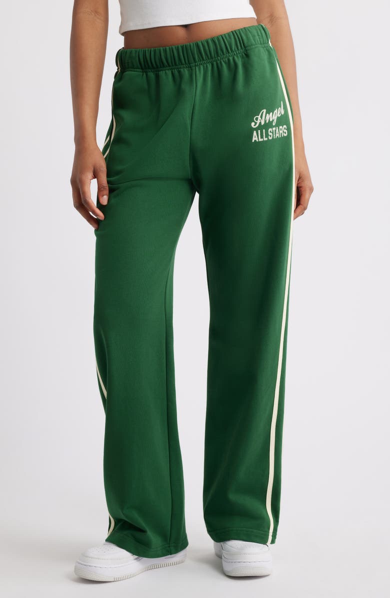 THE MAYFAIR GROUP Angel All-Stars Wide Leg Sweatpants, Main, color, Green