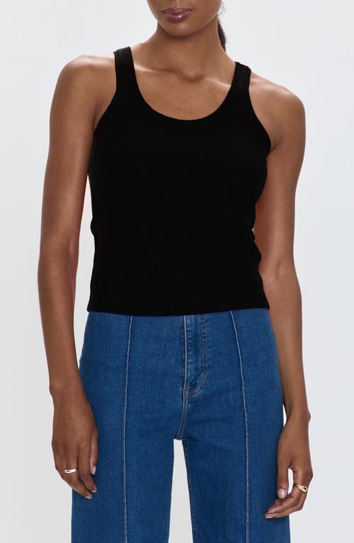 Pistola Christy Curved Hem Tank Top In Noir In Black