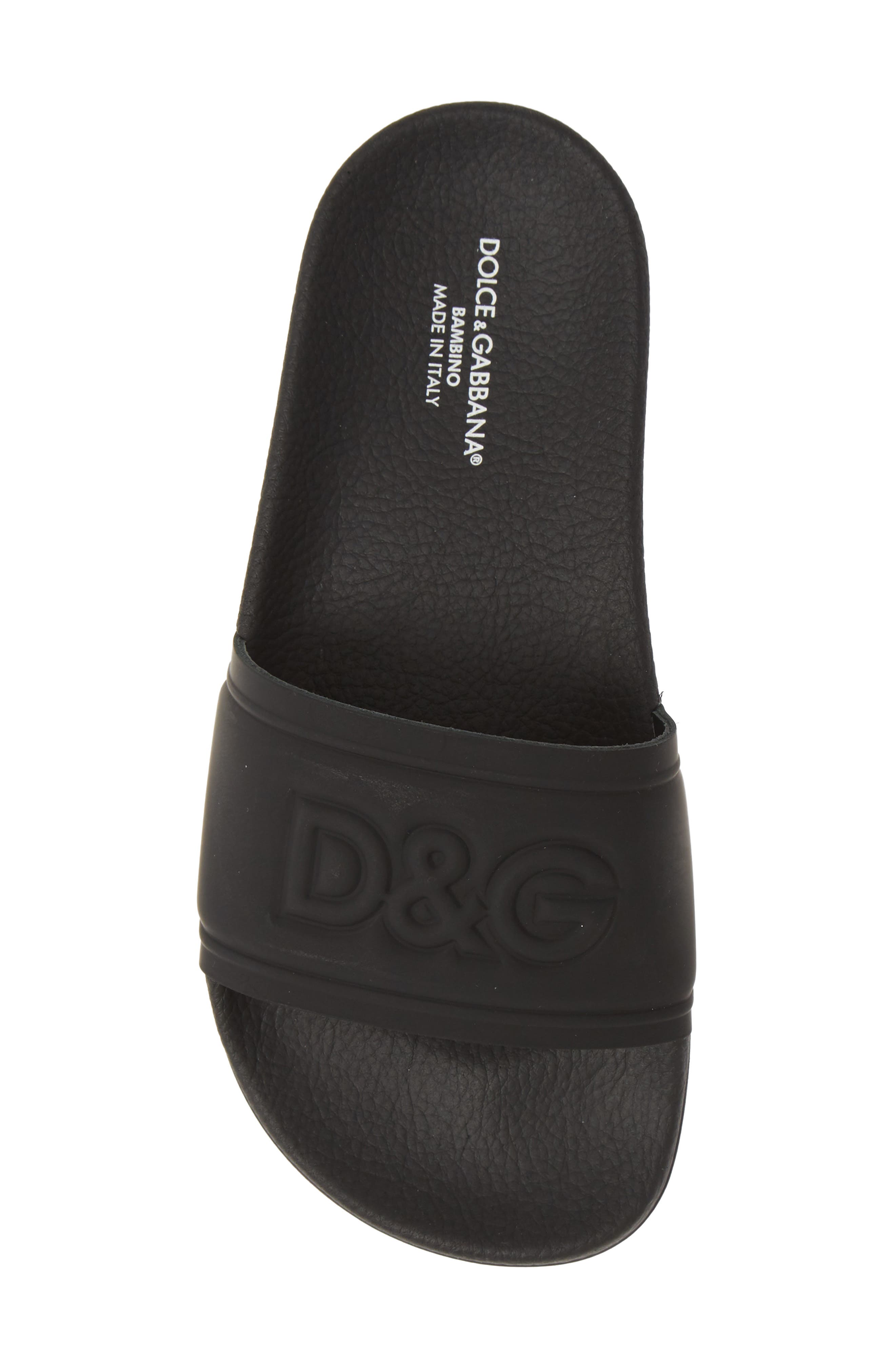 Dolce&Gabbana Logo Slide Sandal, Alternate, color, 