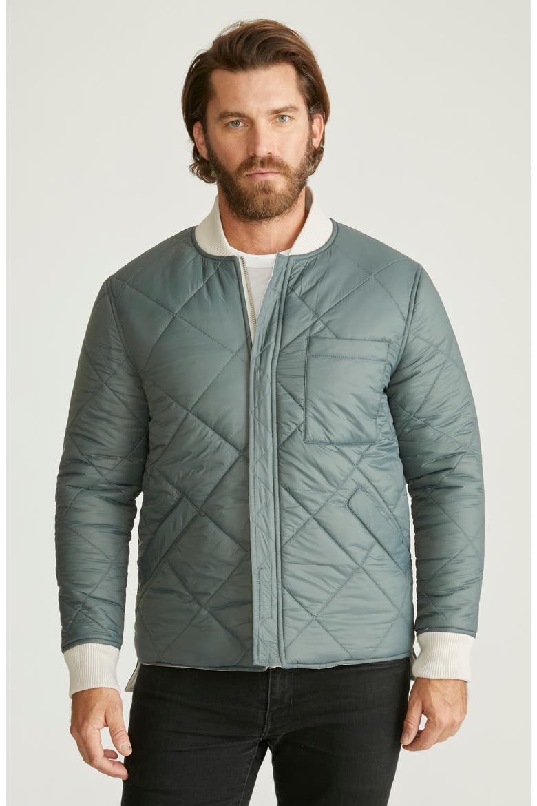 Reversible Quilted Bomber Jacket, Alternate, color, STONE/ STORMY