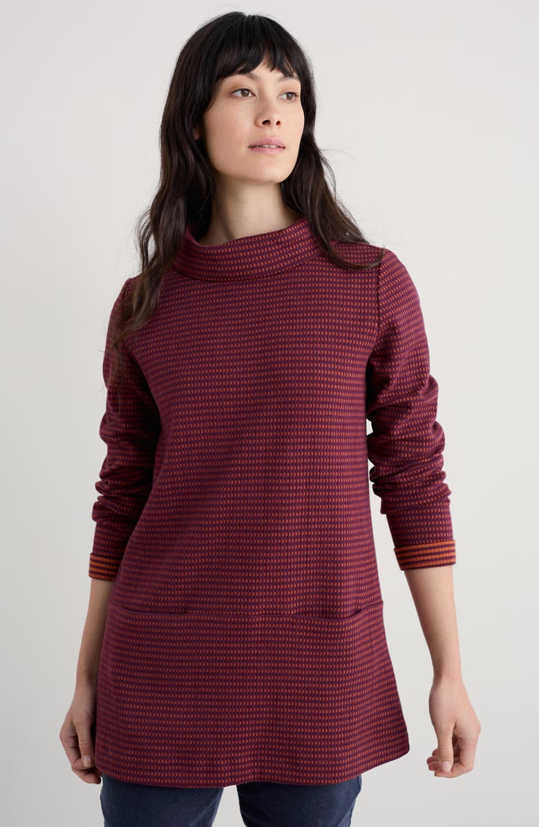 Seasalt Cornwall Mawgan Turtleneck Organic Cotton Tunic Top, Alternate, color, Bramble Bank Dark Hellebore