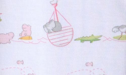 Kissy Kissy Noah's Print Pima Cotton Footie In White